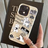 HOT Lovely Guitar Music Cat Lichee leather pattern Phone Case For iPhone 17 16 15 14 13 12 11 Air Pro Max Plus X XR XSMax iPhone 17 ProMax