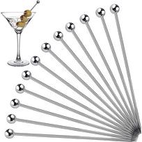 12 vnt. nerūdijančio plieno kokteilių smeigtukų gėrimams, Martini, alyvuogėms, Bloody Mary, baro krapštukai, gėrimų papuošimai, užkandžių, vaisių iešmeliai sidabras