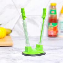 Green Baggy Rack | Countertop Vertical Food Bag Holder, Practical Adjustable Bag Holder, For Kitchen Counter And Cabinet žalia