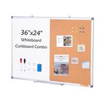 36 x 24  Whiteboard & Cork Board Combo with Aluminum Frame for School Home