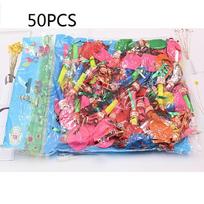 50Pcs Playful Vivid Blowing Whistle Balloon For Kids Birthday Party Festival Cheerleading Present Decoration Clown Props