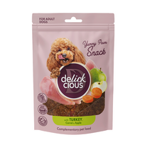 Delickcious Yummy Paws skanėstai su kalakutiena ir morkomis šunims, 80 g