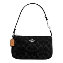COACH Nolita 19 Presbyopia Mahjong Bag Cotton and Cowhide Underarm Shoulder Bag Small Women's Black juoda