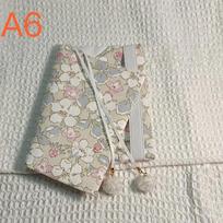 Fromthenon A5 A6 Fabric Gardenia Notebook Cover Planner Case Cover Protective Journal Cover Protector Office Stationery Supplies