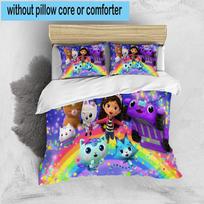 1PC Rainbow Friends Dollhouse 3pcs Bedding,Including 1pc Duvet Cover And 2pcs Pillowcases Perfect for Christmas,Ideal for Bedroom, Dormitory 135cm*200cm