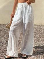 Women S Lace Jacquard Wide Leg Pants Summer Thin Style S