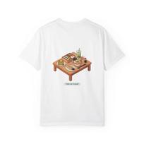 Champagne Bottle and Glass T-shirt | Sushi Table Illustration T-shirt 2 XL