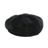 Plush Women Berets Keep Warm Octagonal Hat Elegant Painter Caps  Autumn juoda