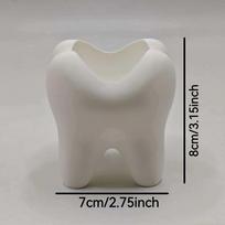 Modern Minimalist Tooth Shaped Pen Holder With 3d Printing For Office Desk Decor Small