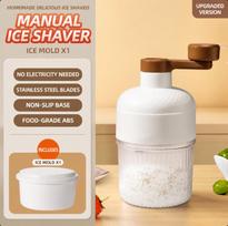 Manual Ice Shaver High-Efficiency No-Electric Ice Crusher & Snow Cone Maker with 1/2 Ice Trays Ideal for Camping & Home Use