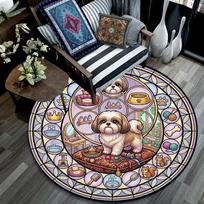 Royal Canine Kingdom Round Area Rug Under Office Chairs Bedroom Living Room Home Decor 80cm x 80cm