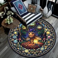 Bees Magical Garden Round Area Rug Under Office Chairs Bedroom Living Room Home Decor 80cm x 80cm