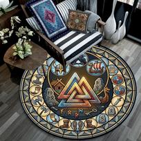Symbols Circle Round Area Rug Under Office Chairs Bedroom Living Room Home Decor 80cm x 80cm