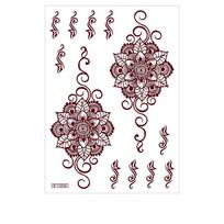 Red Mehndi Stickers Henna Tattoo Stickers Fake Tattoo for Women Body Art Sticker  India Mehndi W1323S