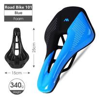WEST BIKING Bike Saddle MTB Road Racing Bicycle Seat Hollow Soft Short Nose Cushion PU Waterproof Cycling Saddle Accessories mėlyna