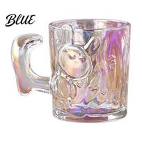 Food Grade Glass Cup Cute Cat Mug Clear Coffee with Handle Funny Shaped Mug Glassware for Tea Milk Coffee Gifts Women Lovers H