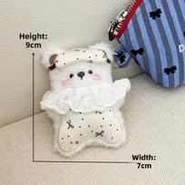 Lace Trim Bag Charm Beanbag Shape Keychain Decorative Bear Charm Pendant  Backpack Accessory
