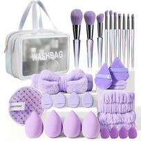 Multi-functional Beauty Facial Tools Premium Synthetic Makeup Brushes Set Foundation Sponge Puff Makeup Removing Pad Full Set regular size