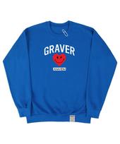 Graver [Unisex] Arch Logo Heart Smile Sweatshirt_Cobalt Blue Cobalt Blue_White Logo/M