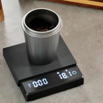 Smart Kitchen Scale Digital Coffee Scales Timer Electric Power Source Precise Electronic Weight Measuring Weighing Features (black,0.1 g&0.3g-2kg&9*9*2cm) juoda
