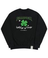Graver [Unisex] Lucky Clover Center Sweatshirt_Black Black_White Logo/S