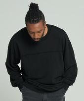 Tener Vintage Washed Raw Leather Sweatshirt Black F