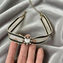 Trendy Vintage Pearl Heart Lace Choker Necklace For Women Party Charm Fashion Accessories Jewelry Gift
