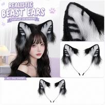 Faux Animal Ears Headband Cosplay Hair Accessories for Women One Size juoda