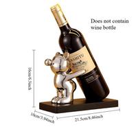 Ceramic Teddy Bear Red Wine Rack Statue Luxurious High-end Living Room Home Decor Dining Area TV Cabinet Wine Cabinet Decoration sidabras
