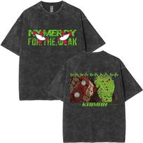 Dorohedoro No Mercy For The Weak Kaiman & Caiman Double Sided Graphic Print Vintage Washed Oversized Anime Streetwear T-Shirt S įvairiaspalvis