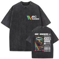 100% Cotton Arc Raiders T-shirts 2026 Game Vintage Washed Funny Graphic T-shirts Men's Women Casual Fashion Short Sleeve T-shirt S įvairiaspalvis