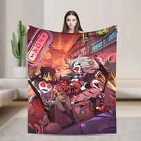 Sexy Loona Blanket Cover Fleece Helluva Boss Anime Soft Throw Blankets for Airplane Travel Bed Rug Size: 75*100cm, Weight: 230 GSM