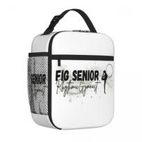 Bestselling FIG Senior Rhythmic Gymnast Gray Black Tropical Insulated Tote Camping Meal Adjustable Strap Lunch Bag One Size