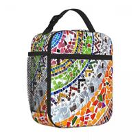 Bestselling Gaudi Barselona Mosaic Vintage Insulated Food Bag Urban Commute Durable Lunch Bag One Size