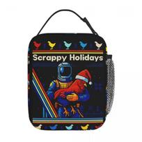 Arc Raiders Rooster Scrappy Holidays Merry Christmas Insulated Lunch Bag Lunch Container Thermal Bag Tote Lunch Box Food Bag One Size