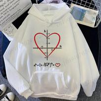 Funny Love Heart Math Equation Graphic Sportwear Personalized Men Women Hoodies Novelty Sweatshirt Fashion Hooded Hoodies Tops L