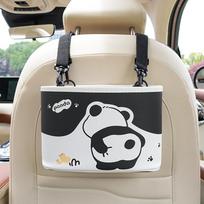 Leather Material Cute Panda Styled Car Rear Seat Storage Bag Car Trash Can Interior Decoration Phone Umbrella Napkins Holder 25*12*18cm