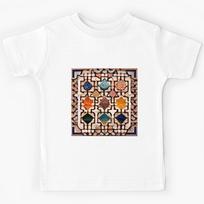 mosaic of Al-Hamra Palace /castle and ancient Arab Islamic architecture spain Kids T-Shirt 140