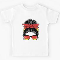Messy Bun Awesome German Woman A Deutsch Deutschland Native Kids T-Shirt 170