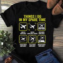 Funny Pilot T-Shirt: Airplane Lover Gift, Aviation Spare Time S