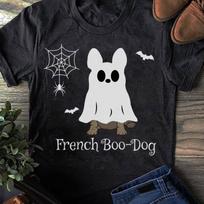 French Bulldog Halloween Ghost Tee: Funny Dog Lover Gift L