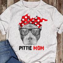 Pittie Mom and Pitbull Dog Lovers T-Shirt - Gift for Dog Lovers - Funny Dog - Mother Day 2XL