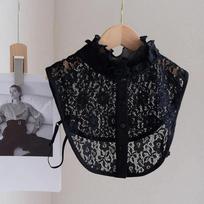 Hollow Flower Lace Lapel Half Shirt Elegant Adjustable Neckline Detachable Fake Collar  Fashion