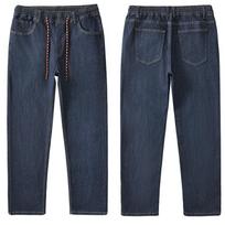 Baggy Jeans for Men Wide Leg Drawstring Elastic Waist Denim Pants Streetwear Casual Summer Breathable Jeans with Pockets Men's Regular Fit Jean Pants 36/2XL