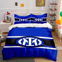 Blue background with Inter logo. Bedding sets Duvet cover sets Duvet covers Pillowcases(1*Duvet Cover 2*Pillowcases without duvet insert) 135x200cm