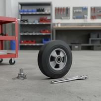 Puncture-Resistant Trolley Wheel Shock Absorbing Firm Rubber Wheel Professional-Grade Hardware Effortless Rolling for Workshop