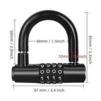 U-Shaped Combination Lock for Security Cabinet School Locks with 3 Combinations Anti-Theft Metal Lock for Drawers GS212