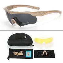 New Polarized Tactical Goggles 3 Lens Set Climbing Glasses Outdoor Sports Windproof Dustproof Safety Protective Glasses Eyewear Polarized-Tan