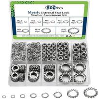 500PCS 304 Stainless Steel Metric Split Lock Washer Set Gasket Spacer Assortment Set  DIY 500PCS