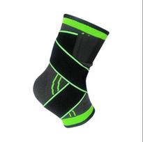 Comfortable Adjustable Soft Fabric Elastic Compression Ankle Brace for Plantar Fasciitis Sprain Protection žalia